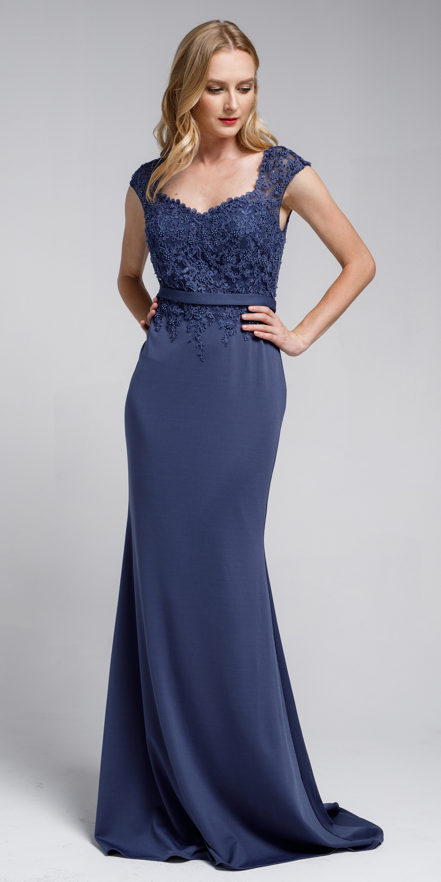 Sweatheart Neckline Embroidered Evening Gown