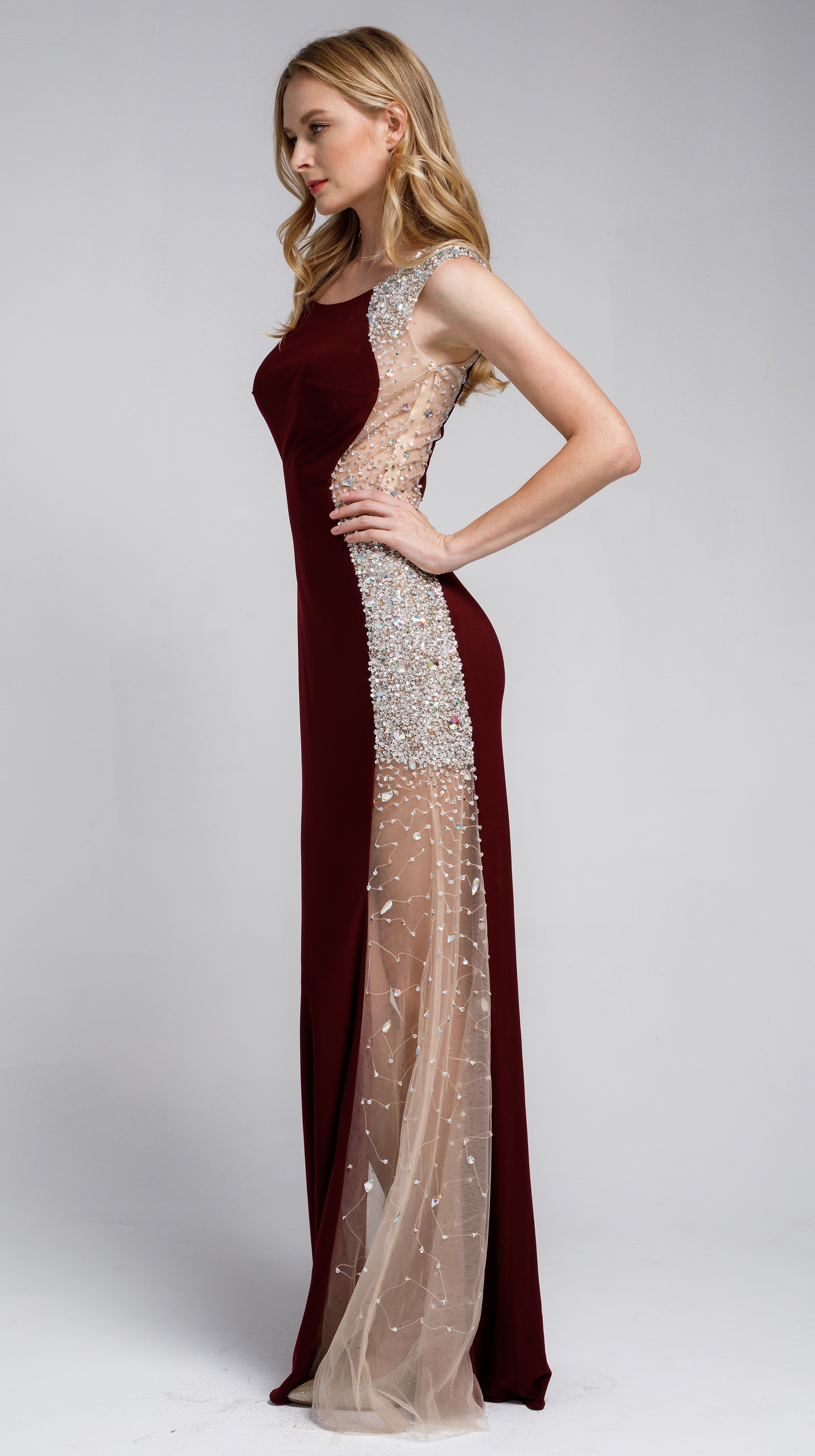 Silhouette Styles Prom Gown with Rhinestone Accents — in an alternative image