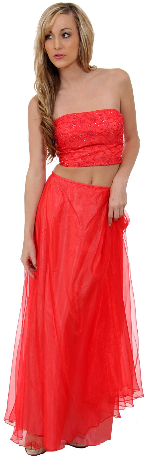 Criss Crossed Strapless 2 pc Dress