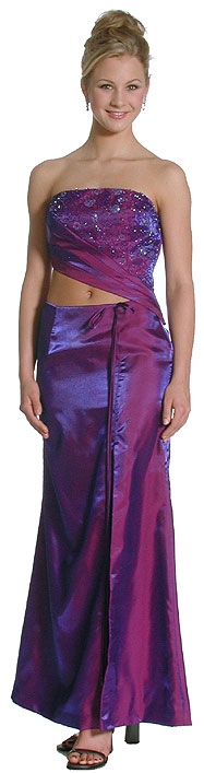 Asymmetrical Top Beaded Formal Dress