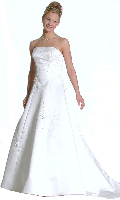 Off Shouldered Radiating Bead Bridal Gown