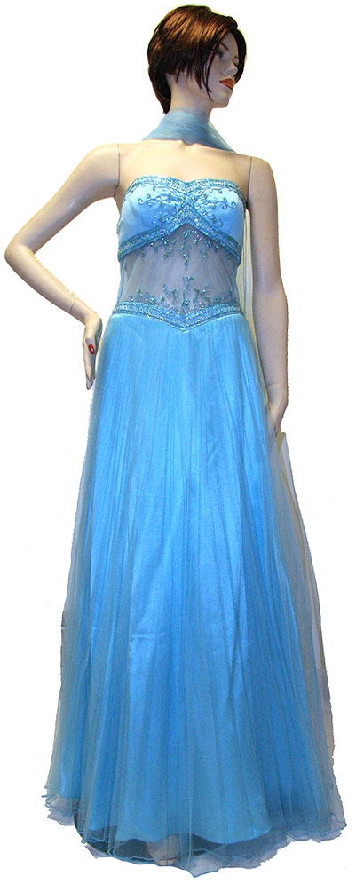 Strapless English Net Prom Dress
