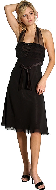 Halter Sheer Neck Short Formal Party Dress