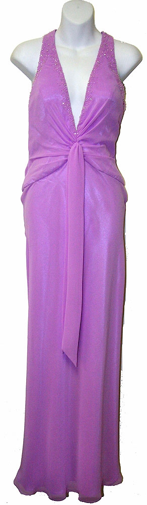 Elegant Halter Neck Prom Dress with Front Sash