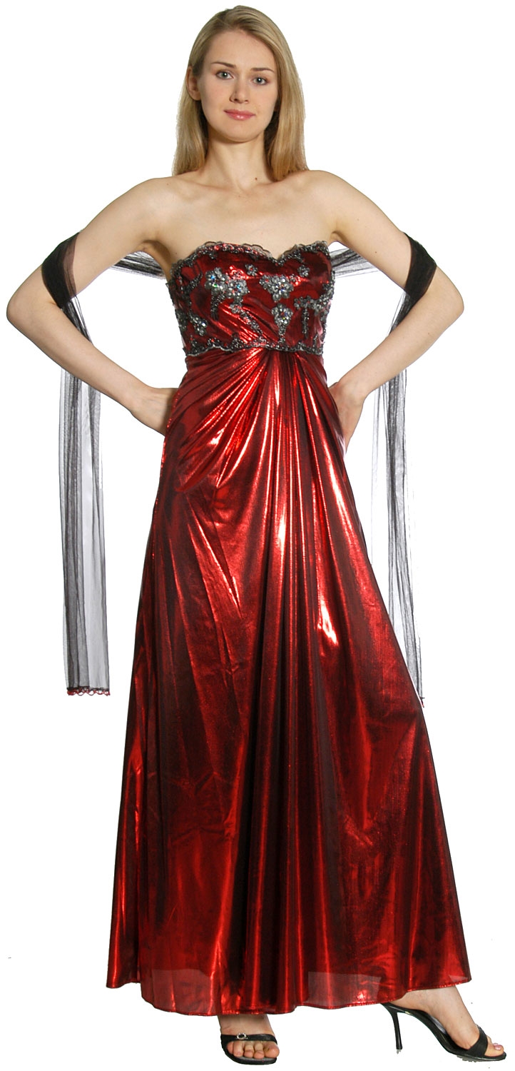 Strapless Sweetheart Formal Evening Dress — in Burgundy alternative view