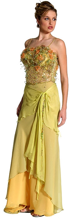 Spaghetti Style English Net Prom Dress