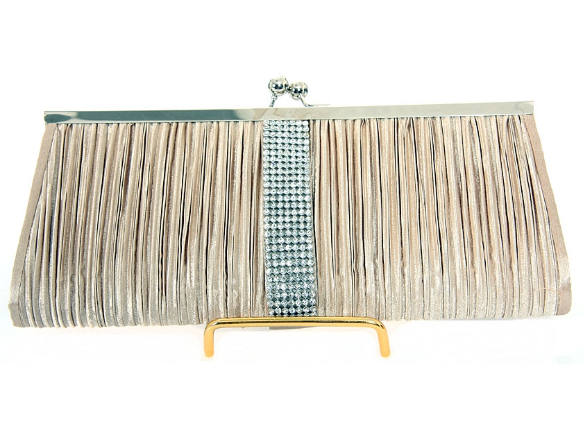 Ruched Elegance Evening Bag in Champaign
