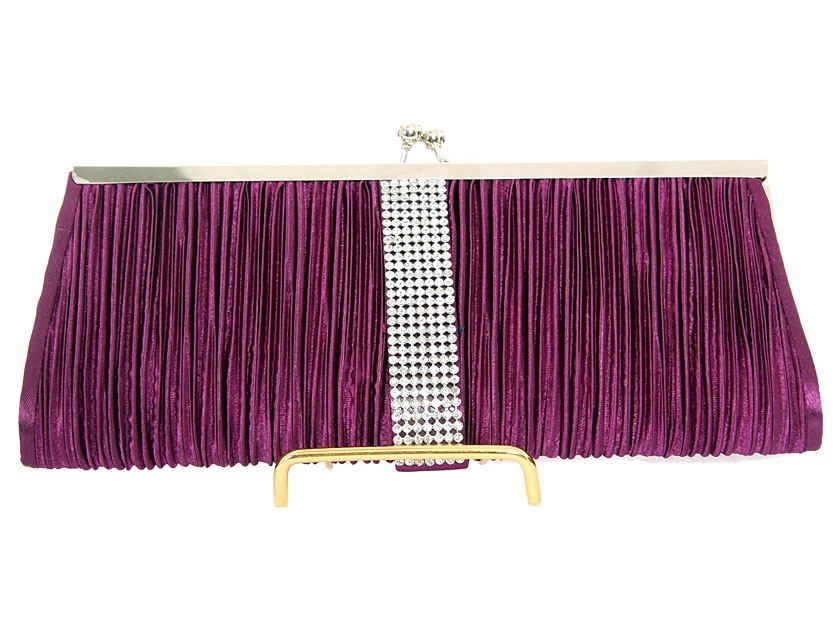Ruched Elegance Evening Bag in Purple