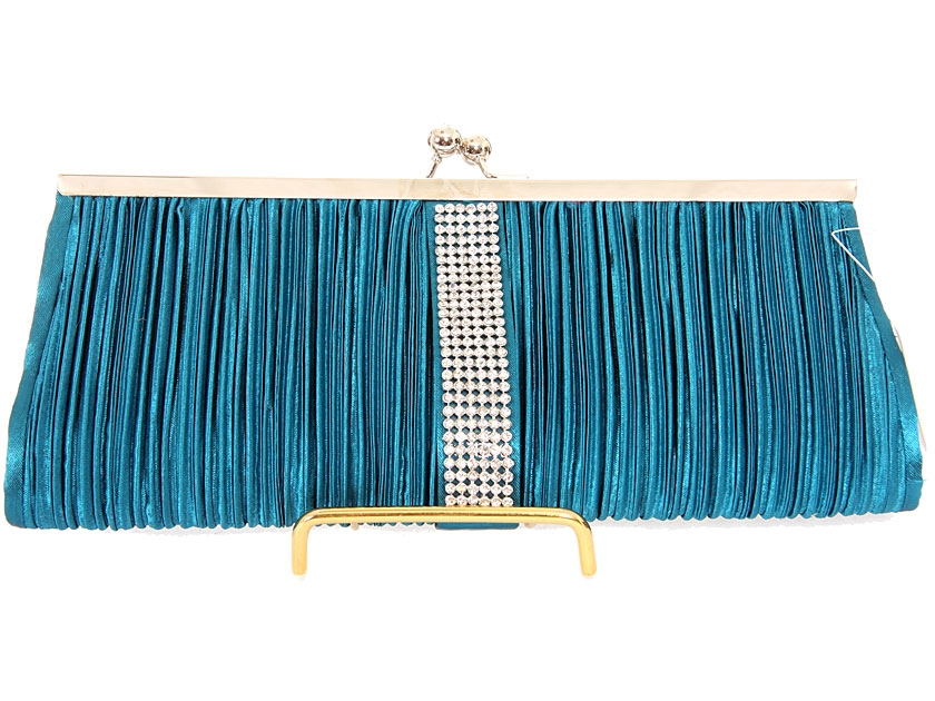 Ruched Elegance Evening Bag in Turquoise