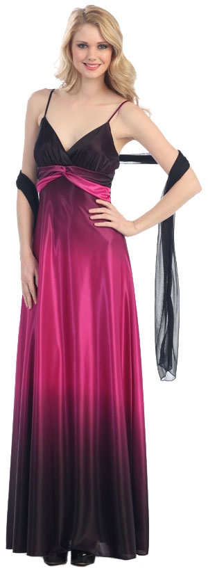 Two Toned Fabric Formal Dress