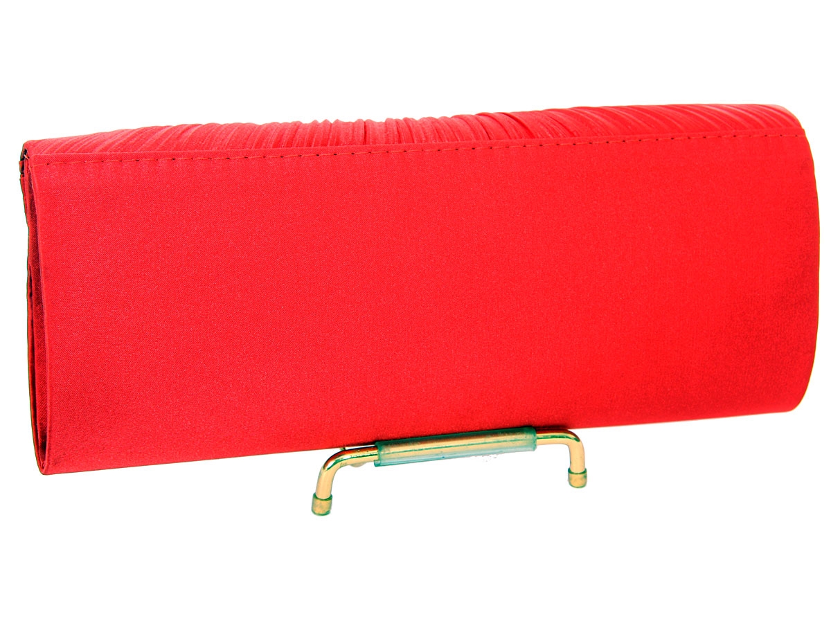 Rhinestone Embellished Satin Evening Bag in Red — in alternative picture