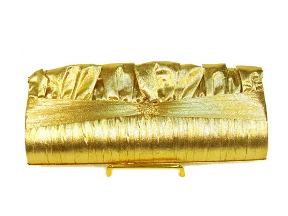 All Occasion Satin Evening Bag — in Gold