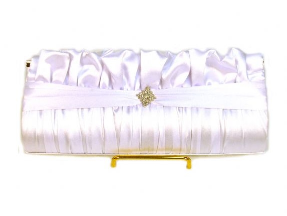All Occasion Satin Evening Bag — in White
