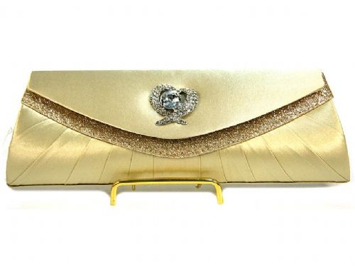 All Occasion Satin Evening Bag — in Camel
