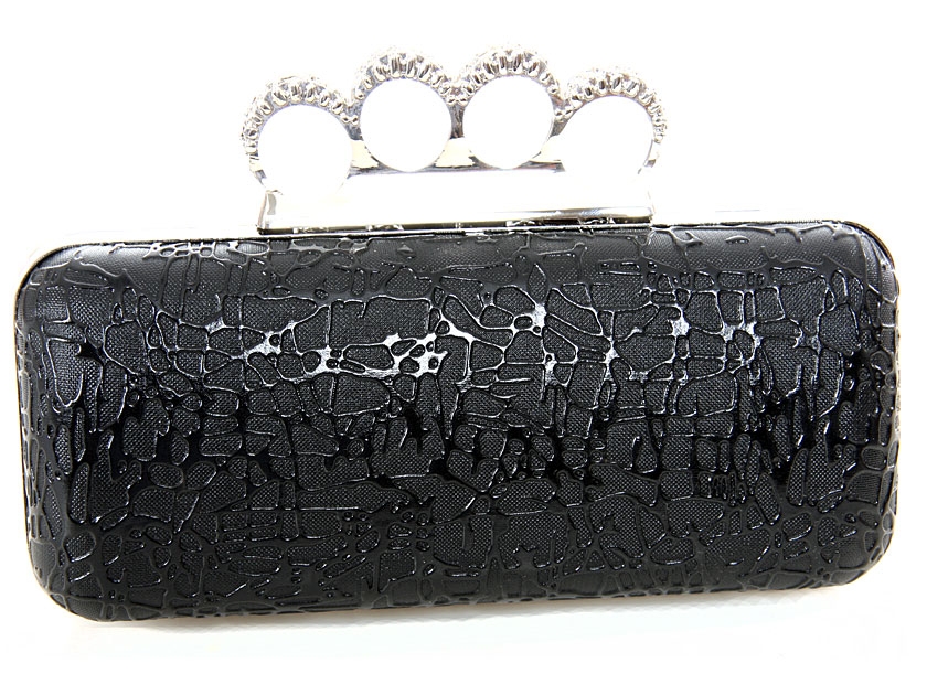 Metal Frame Elegant Evening Bag in Black — in alternative picture