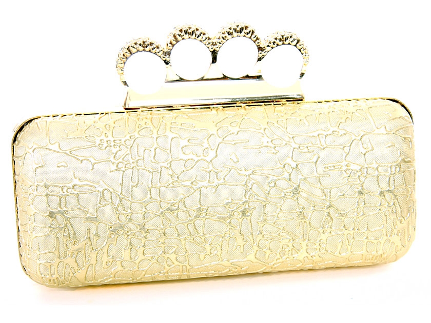 Metal Frame Elegant Evening Bag in Gold — in alternative picture
