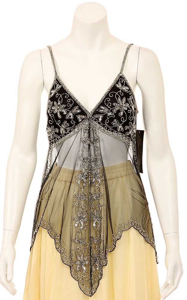 Spaghetti Strapped Translucent Shimmered Top