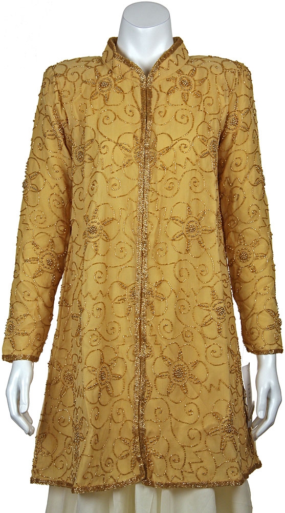 Long Formal Hand Beaded Jacket