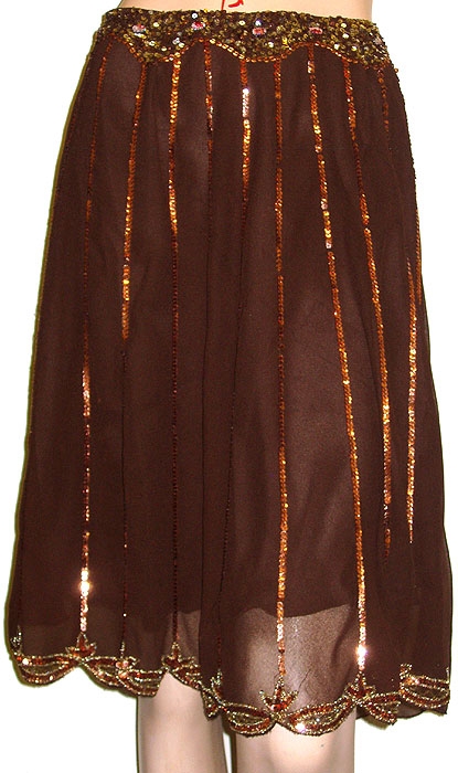 Bead Embellished Tea Length Skirt