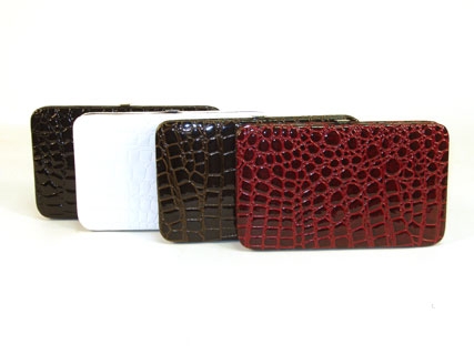 Croco Embossed Frame Clutch/Wallet