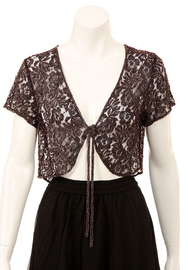 Hand Beaded Net Floral Jacket