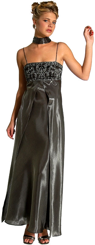 Empire Style Embroidered Evening Dress