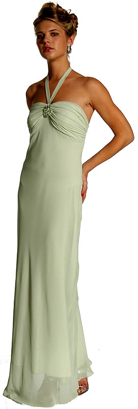 Halter Neck Beaded Formal Dress
