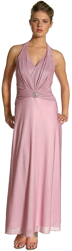 Halter Neck with Brooch Formal Dress