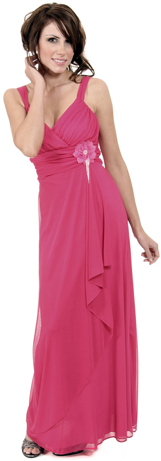 Elegant Wrap Around Shirred Bridesmaid Dress