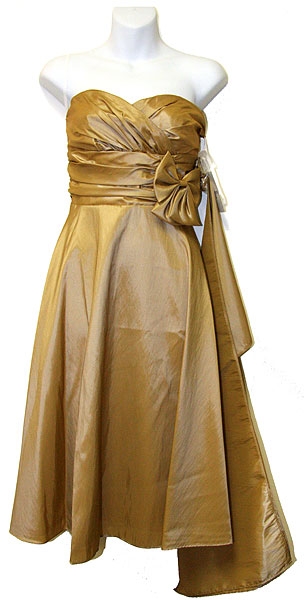 Strapless Bust Pleged Short Cocktail Dress