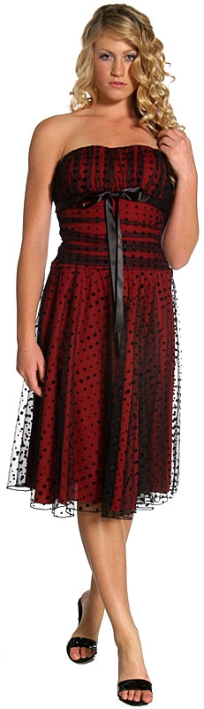 Tea Length Polka Dot  Party Dress
