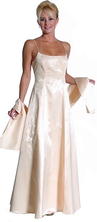 Criss Crossed Beaded Satin Dress