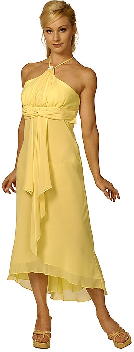 Halter-neck Dress with Front Sash