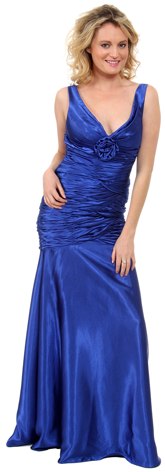 Mermaid Prom Dress with Zig Zag Ruched Detail — in Royal Blue