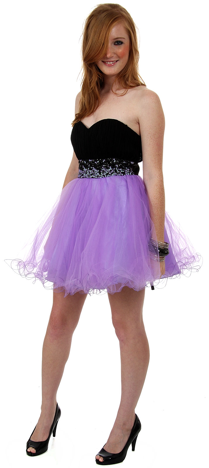 Strapless Flirty Short Party Dress — in an alternative picture