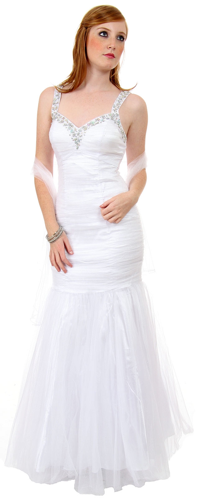 English Mesh Beaded Destination Wedding Dress — in an alternative picture