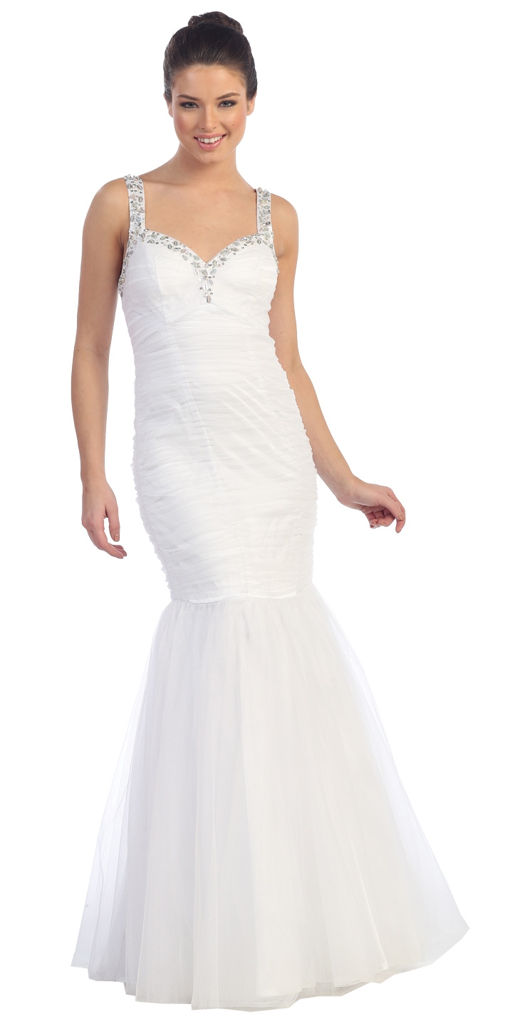 English Mesh Beaded Destination Wedding Dress — in an alternative picture