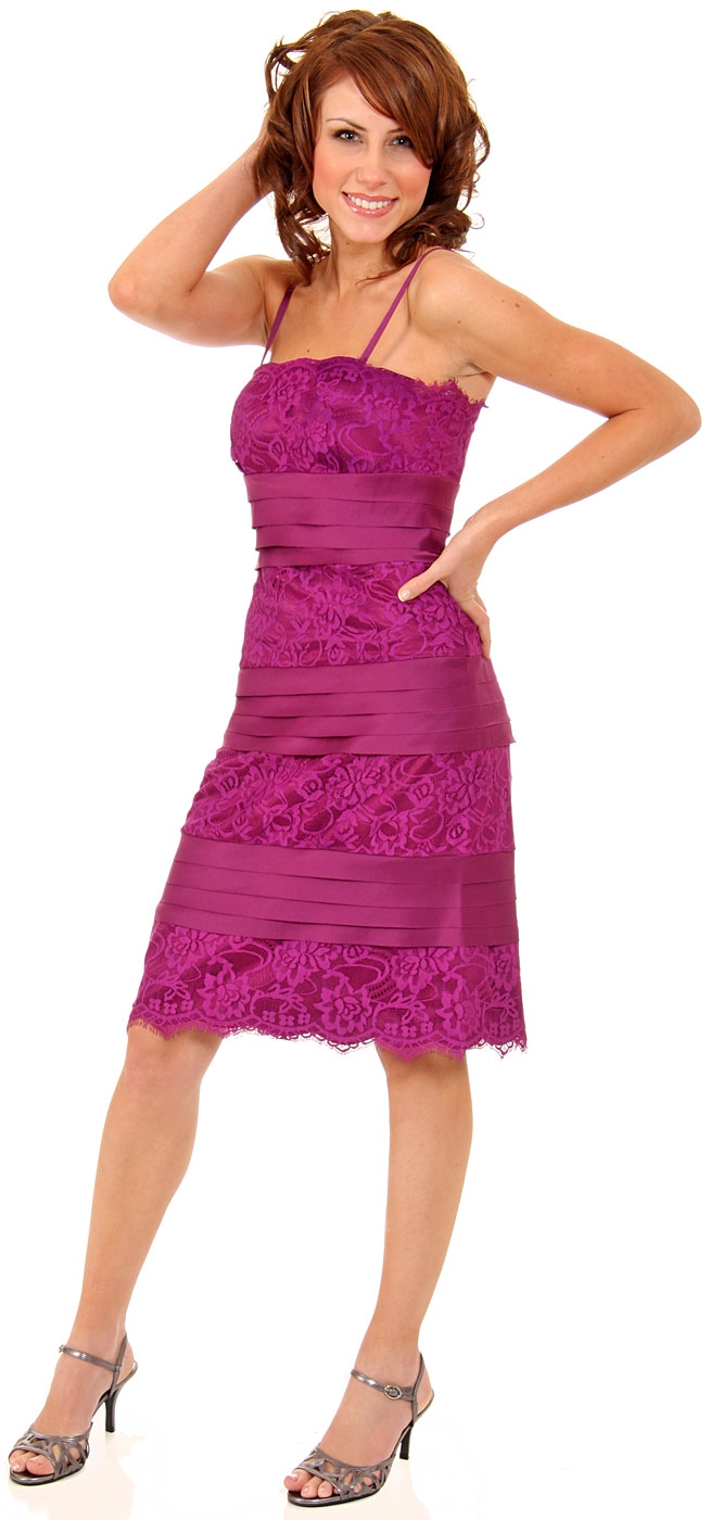 Pleated and Frilly Cocktail Dress