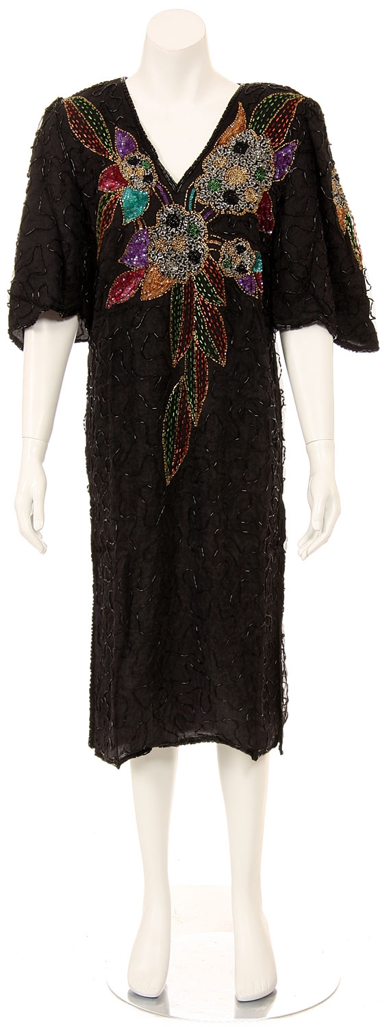 Marvelous V-Neck Short Sleeved Sequin Gown