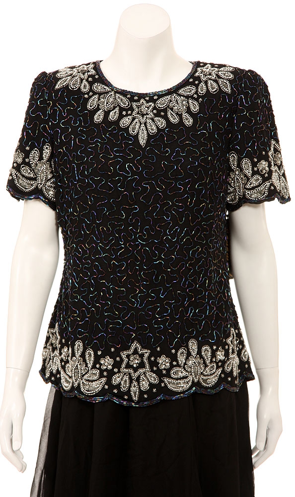 Hand Beaded Asymmetrical Formal Blouse