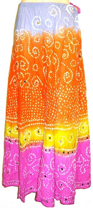 Bohemian Drawstring and Sequined Long Skirt