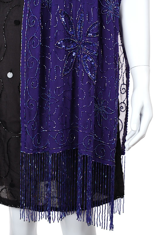 Fully Sequin Hand Beaded Shawl — in closeup