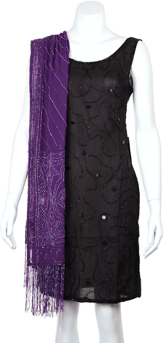 Heavy Sequin Beaded Shawl with Fringes