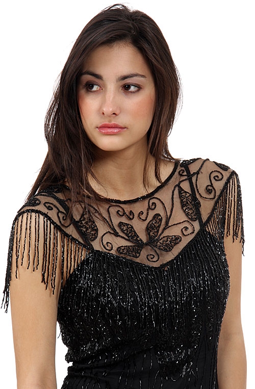 Butterfly Design Beaded Collar Scarf
