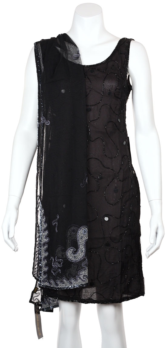 Silver Threaded Beaded Scarf