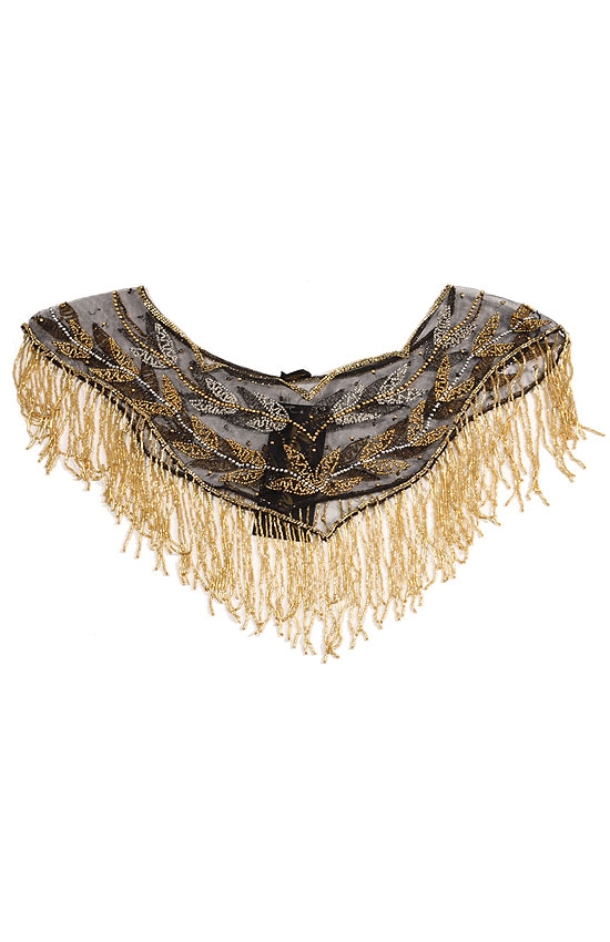 Wide Neck Beaded Collar Scarf