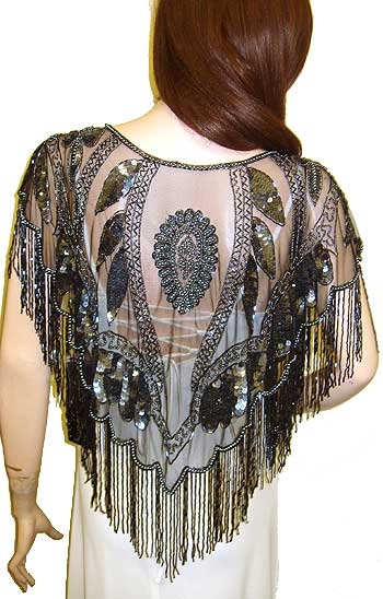 Sequin Beaded Collar Scarf (Black/Gray)