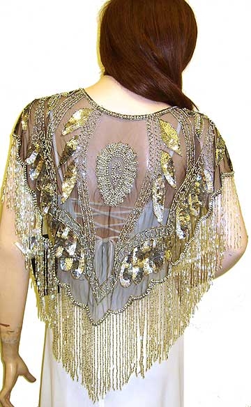 Sequin Beaded Collar Scarf (Black/Silver)