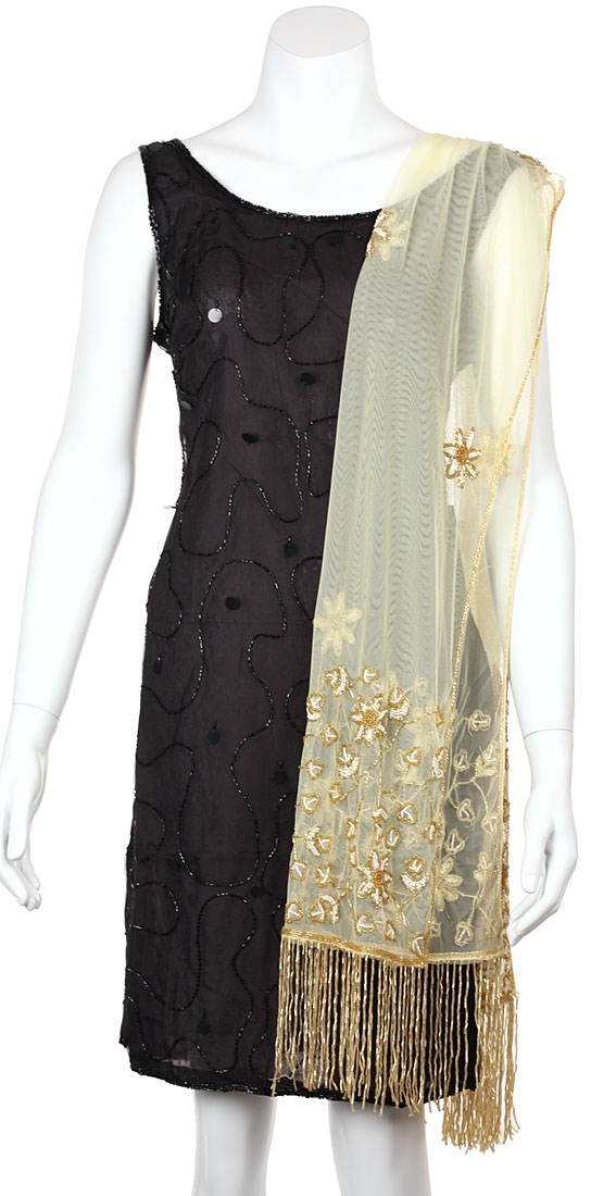 Gold Hand Beaded Shawl