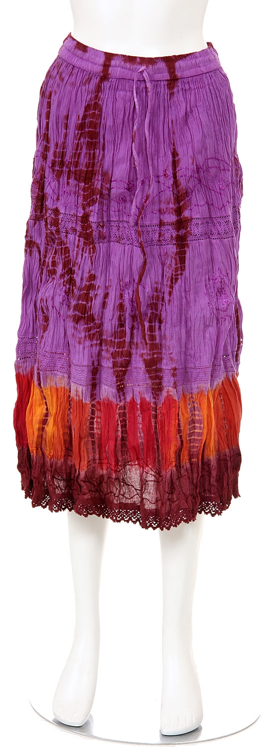 Tie & Dye Crinkled Purple Multi Skirt